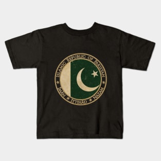 Vintage Islamic Republic of Pakistan Asia Asian Flag Kids T-Shirt